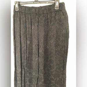 Bryn Walker Made In The USA Black Embroidered Pull On High Waist Pants M